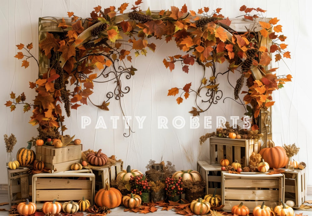 Kate Fall Pumpkin Maple Leaf Wooden Arch Backdrop Designed by Patty Ro