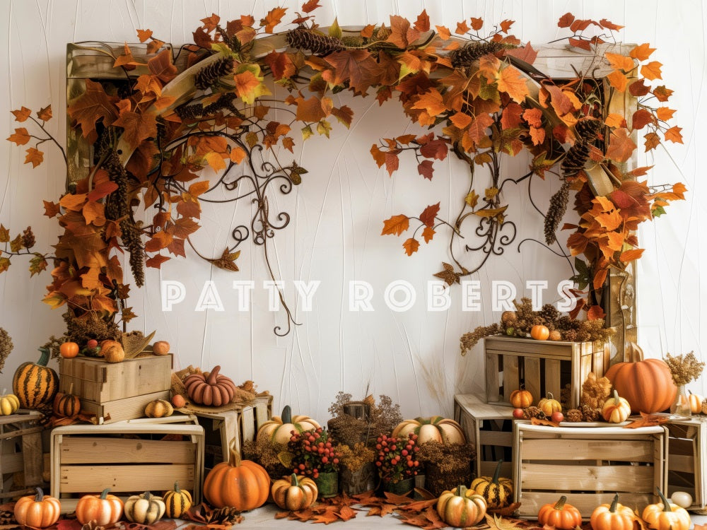 Rustic Autumn Harvest Pumpkin Backdrop