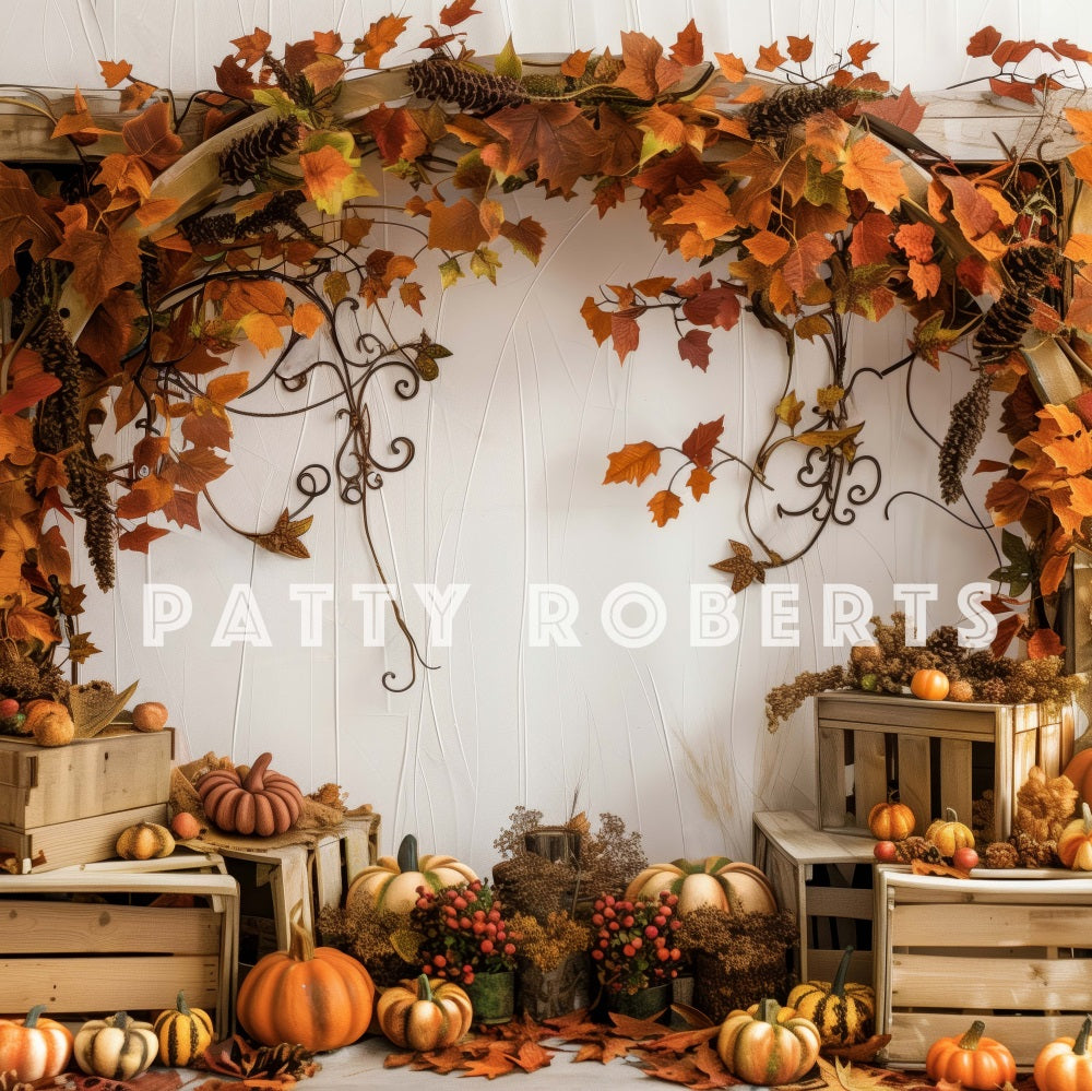 Rustic Autumn Harvest Pumpkin Backdrop