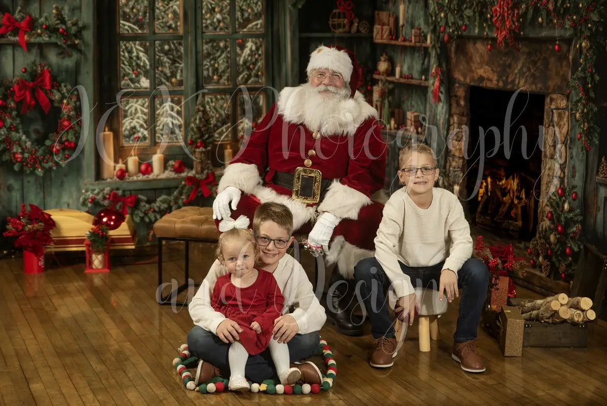 Set di Camere con Caminetti Verdi Invecchiati