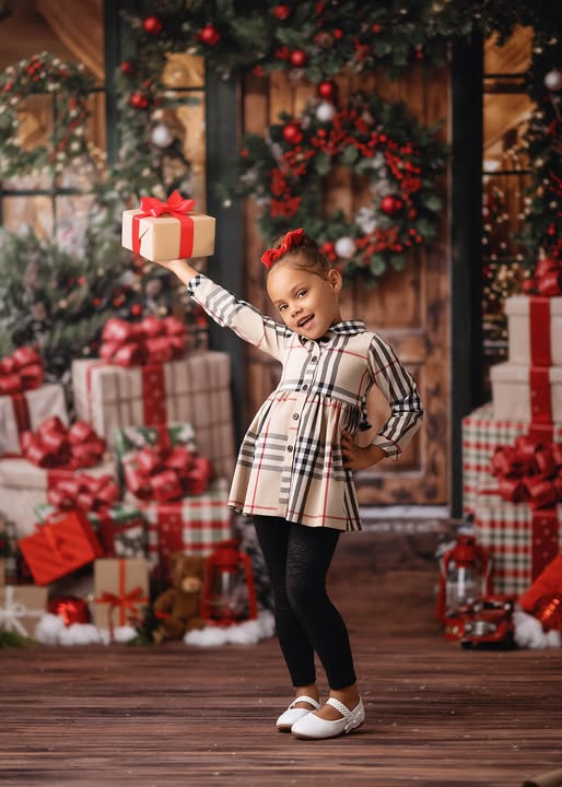 Sfondo Grande Scatola Regalo di Legno per Porta di Natale Designed by Emetselch