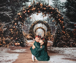 Kate Christmas Tree Archway Forest Printed Backdrop Designed by Emetselch