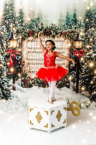 Kate Christmas Tree Music Sheet Printed Backdrop Designed by Emetselch