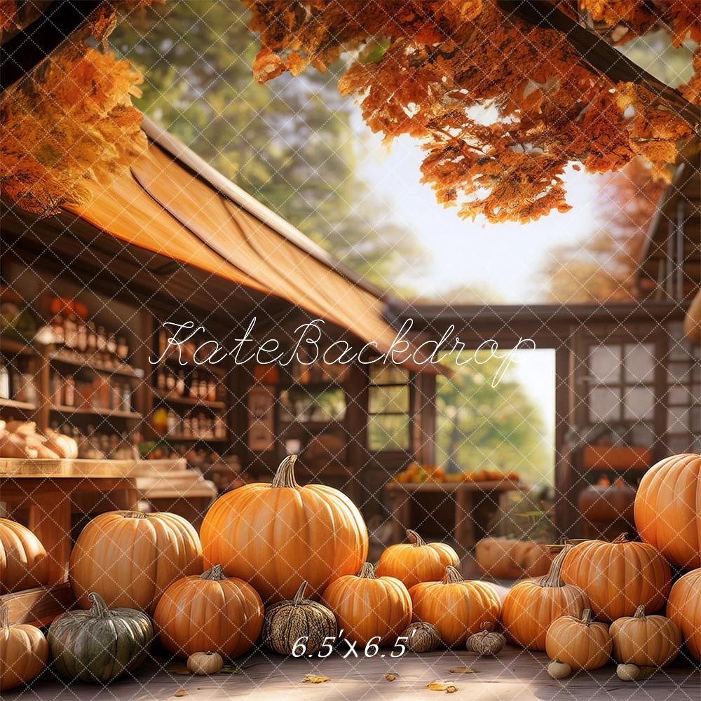 Fall Pumpkin Barn Shop Maple Foto Achtergrond Designed by Megan Leigh Photography