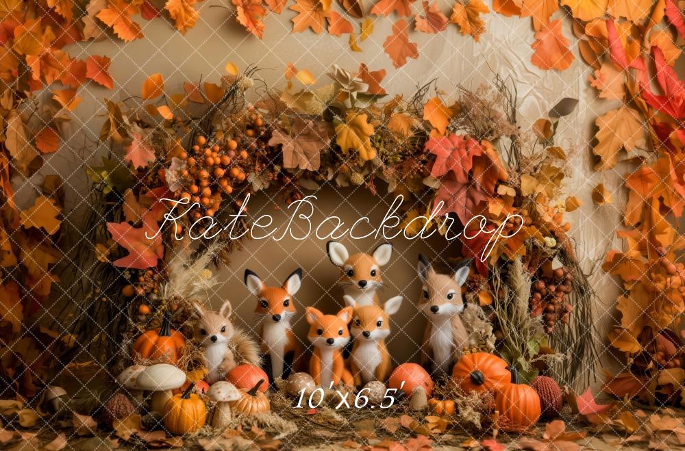 Autumn Harvest Woodland Animal Backdrop