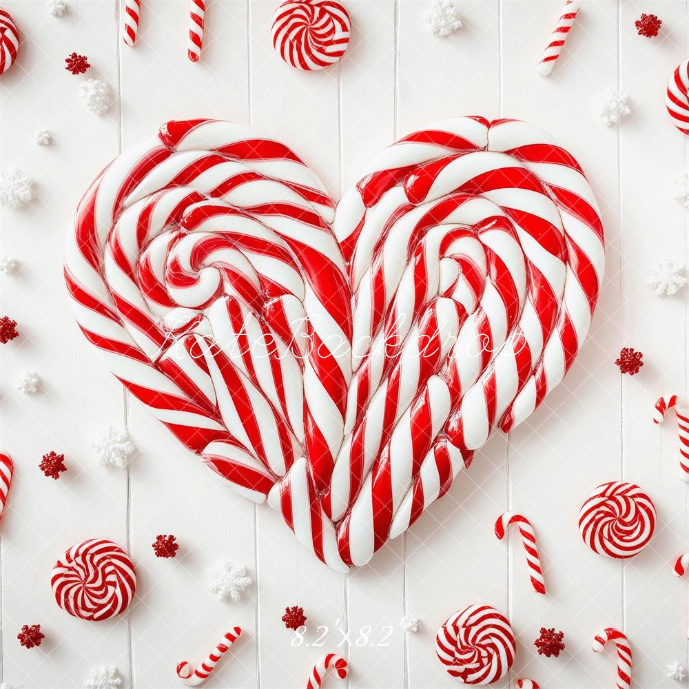 Peppermint Candy Cane Heart Foto Achtergrond Designed by Patty Roberts