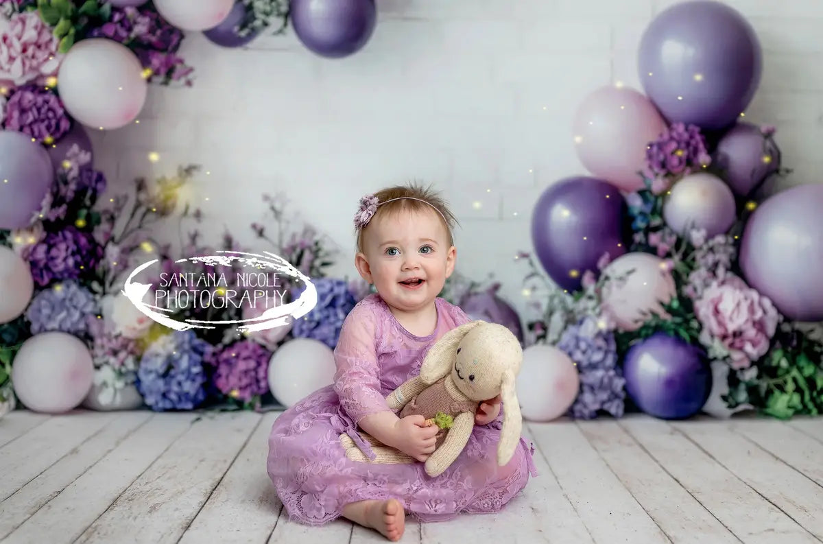 Floral Purple Balloon Foto Achtergrond Designed by Patty Roberts