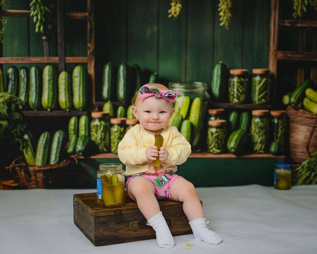 Kate Spring Greenery Vegetable Market Printed Backdrop Designed by Emetselch