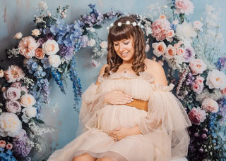 Kate Spring Floral Arch Pastel Printed Backdrop Designed by Emetselch