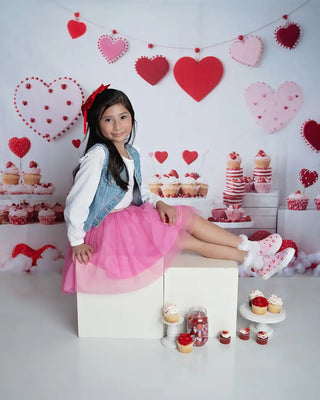 Fondo de cupcake de postre en forma de corazón Valentine's diseñado por Emetselch