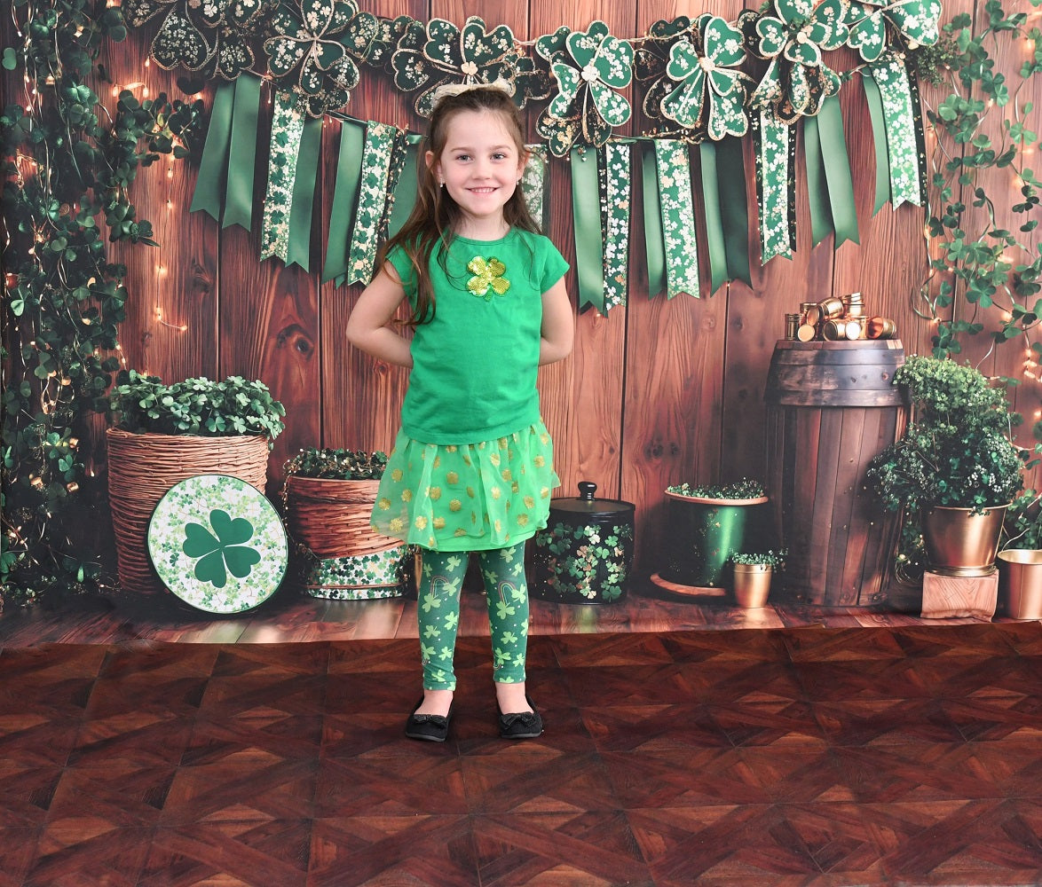 Fondo de Madera de Trébol del Día de San Patricio Diseñado por Emetselch