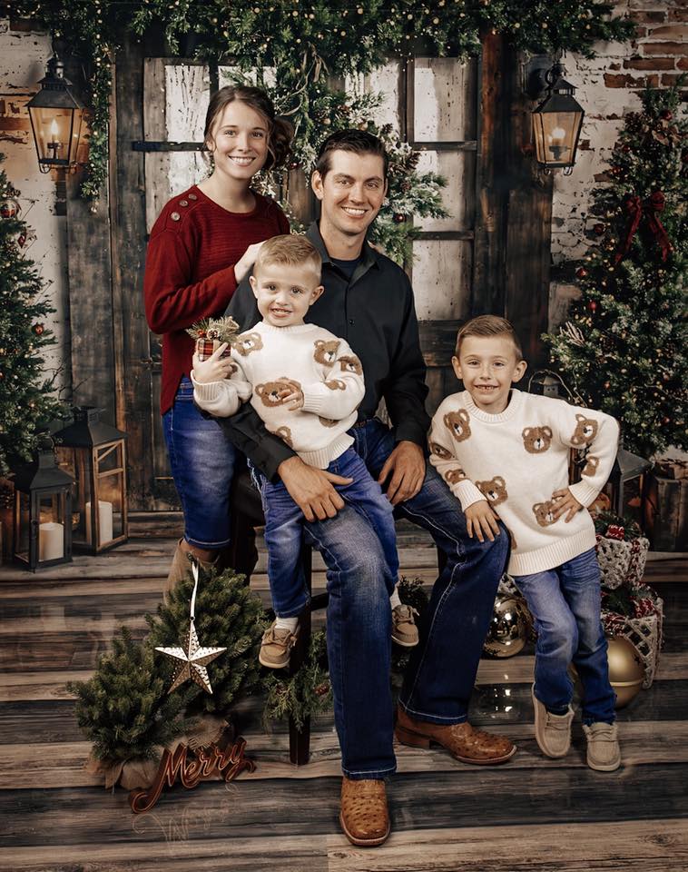 Kate Christmas Tree Rustic Wood Door Wreath Backdrop Designed by Emetselch