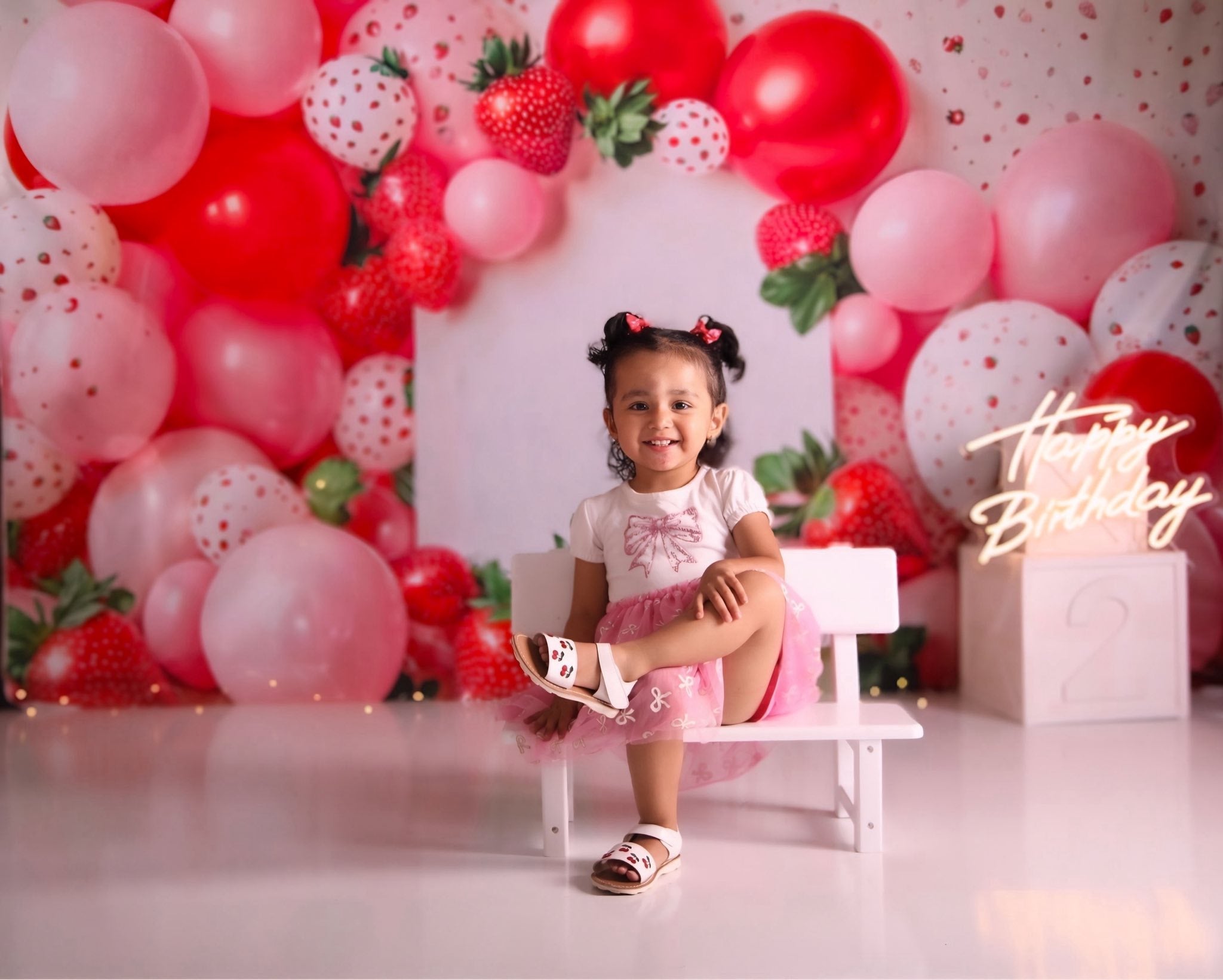 SALE Kate Cake Smash Summer Strawberry Balloon Backdrop Designed by Emetselch