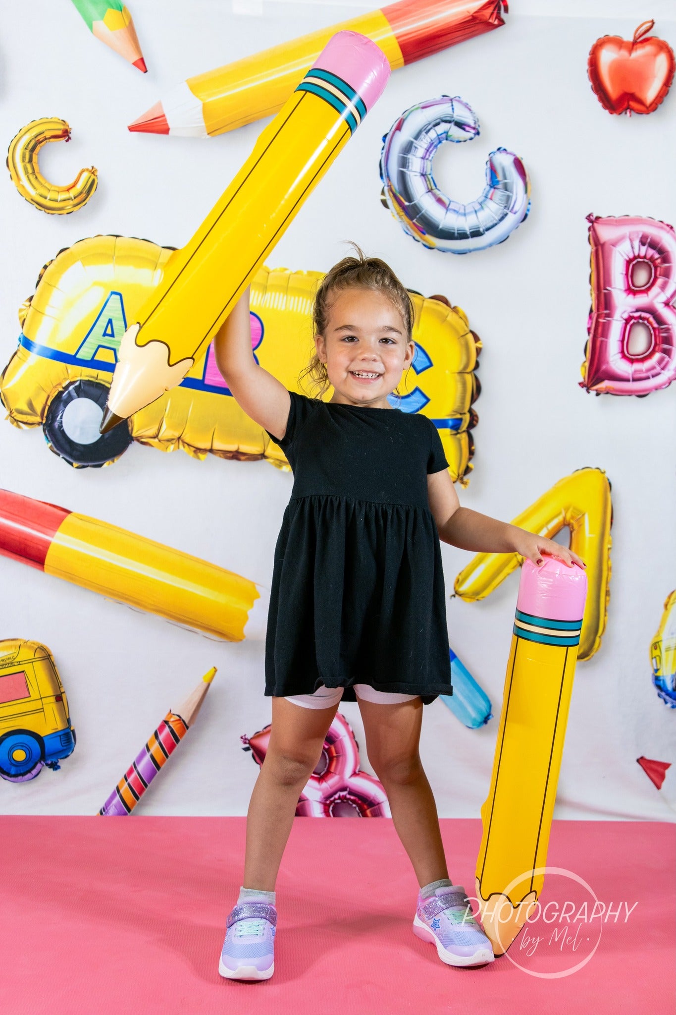 Kate Back to School Balloons Alphabet Bus Backdrop Designed by Emetselch