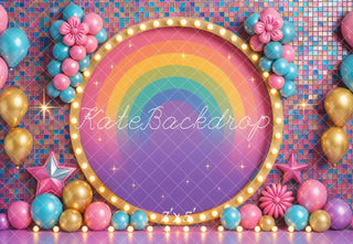 Fondo de arcoíris de patinadora de cumpleaños diseñado por Ashley Paul