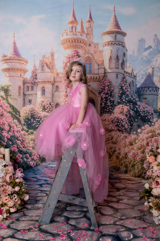 Kate Fairy Dreamy Castle Floral Path Printed Backdrop Designed by Emetselch