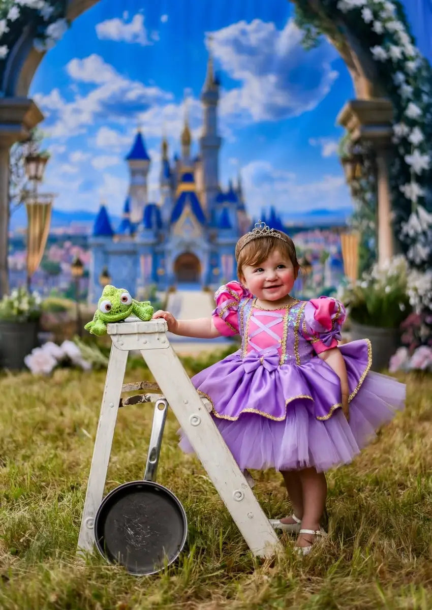 Kate Fairy Tale Castle Floral Arch Path Backdrop Designed by Mini MakeBelieve