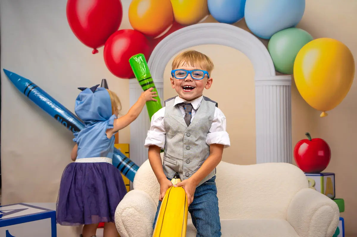 Kate Back to School Balloon Arch Pencil Backdrop Designed by Mini MakeBelieve