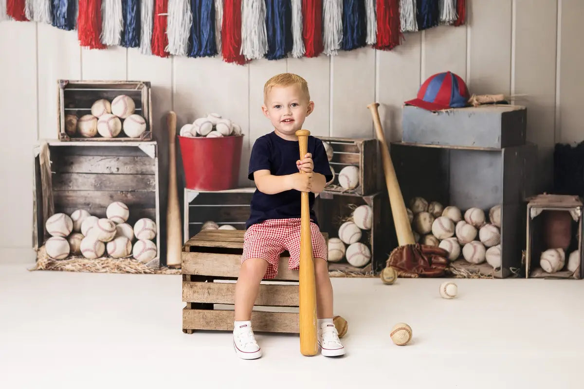 Sport Baseball Kratten Rode Blauwe Foto Achtergrond Designed by Emetselch