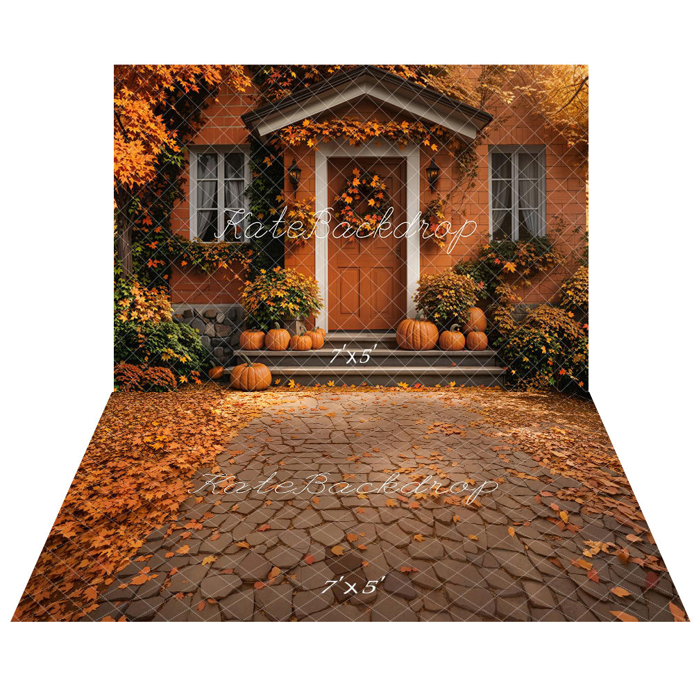 Autumn Harvest Cozy Pumpkin Porch Backdrop
