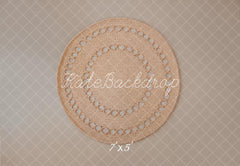Kate Bohemian Straw Circle Floor Printed Backdrop Designed by Emetselch