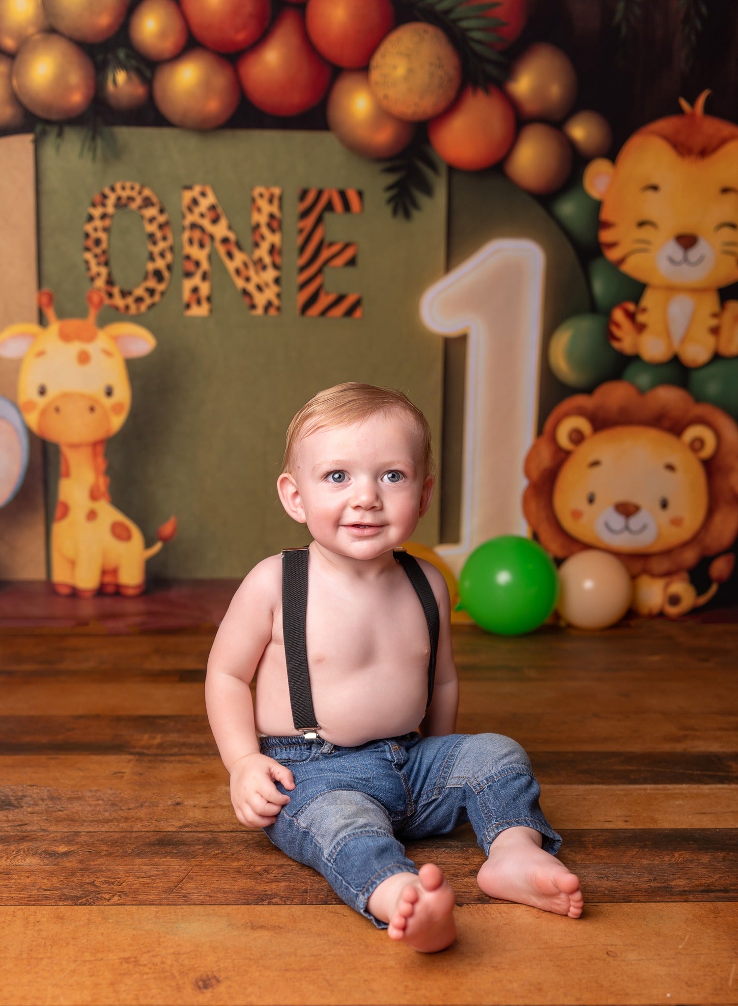 Kate 1st Birthday Jungle Safari Animals Backdrop Designed by Patty Roberts