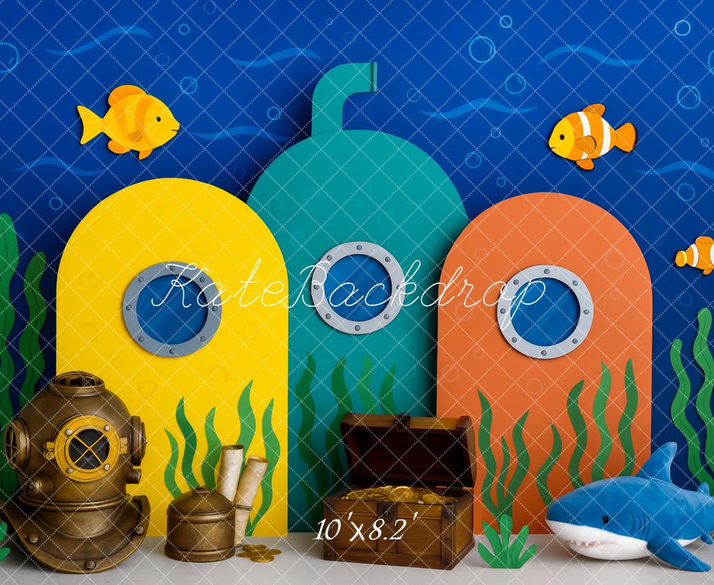 Kate Cake Smash Underwater Submarine Backdrop Designed by Patty Roberts
