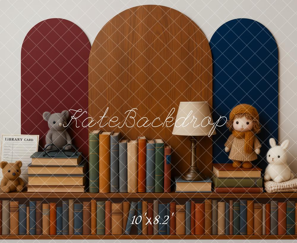 Kate Bookworm Club Library Cake Smash Backdrop Designed by Patty Roberts