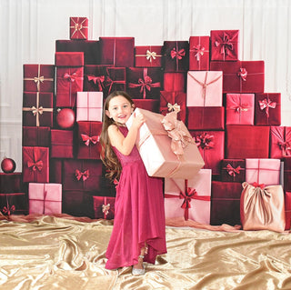 Kate Christmas Gift Boxes Wall Printed Backdrop Designed by Patty Roberts