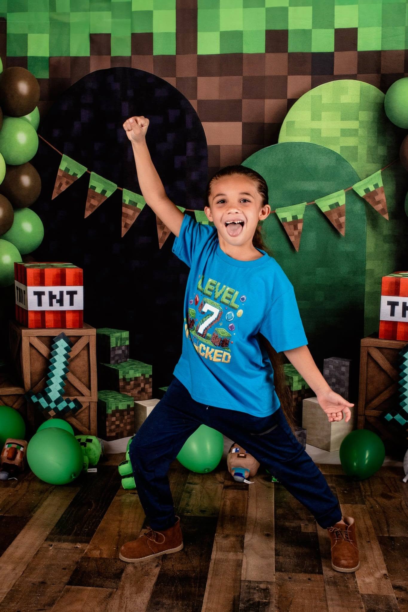 Kate Birthday Game Inspired Boys Green Printed Backdrop Designed by Mini MakeBelieve