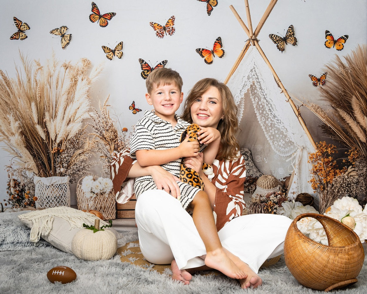 Kate Fall Boho Butterfly Teepee Cozy Backdrop Designed by Emetselch