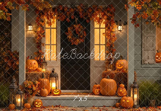 Guirnalda de Halloween para Porche Linternas de Calabaza Fondo Designed by Emetselch