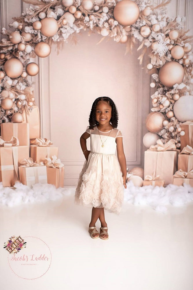 Kate Christmas Gold Arch Gifts Backdrop Designed by Patty Roberts