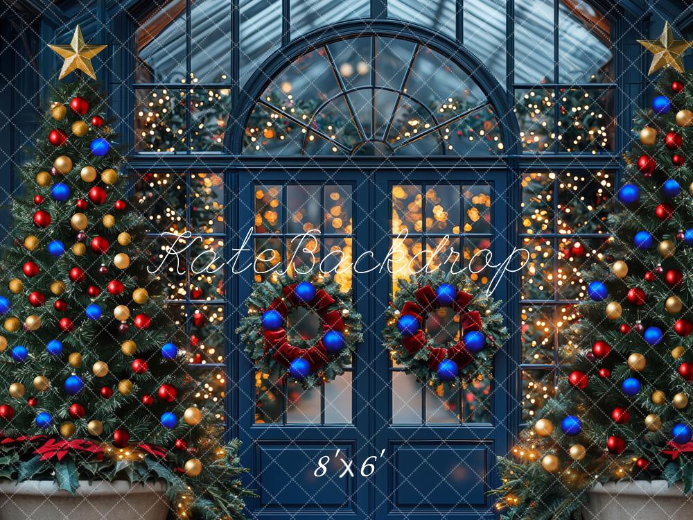 Kate Christmas Tree Greenhouse Wreath Lights Backdrop Designed by Mini MakeBelieve