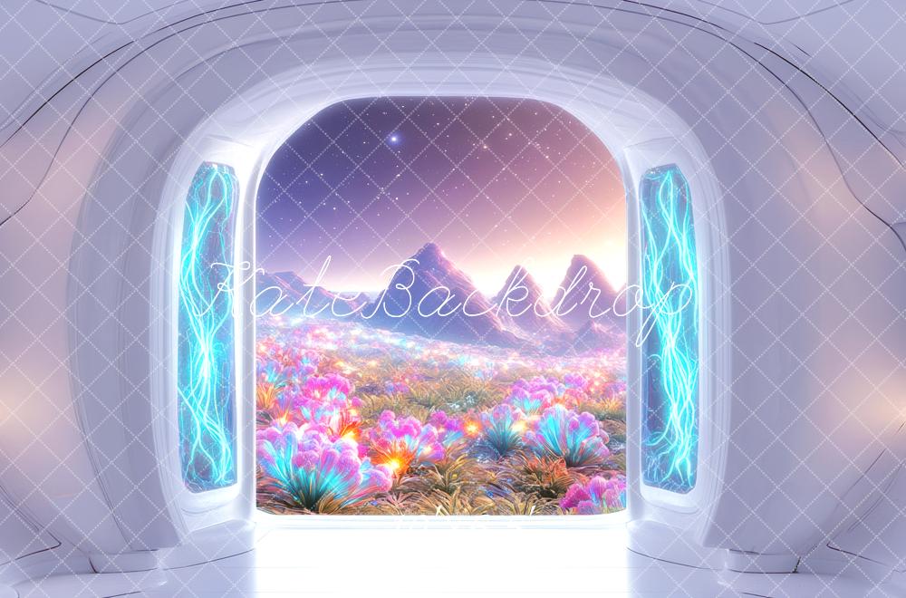 Kate Futuristic Fantasy Alien World Floral Backdrop Designed by Mini MakeBelieve