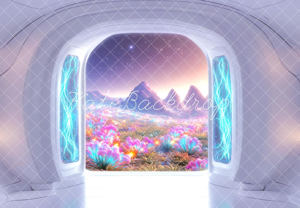 Kate Futuristic Fantasy Alien World Floral Backdrop Designed by Mini MakeBelieve