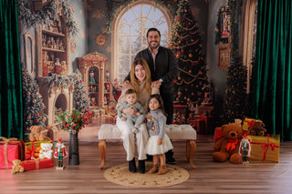 Fondo de Sala de Juguetes de Árbol de Navidad de Nutcracker Sleigh Fireplace Diseñado por Emetselch