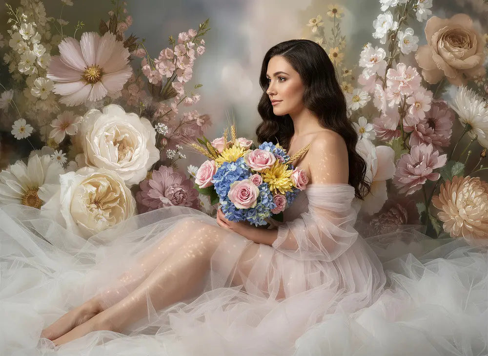 Kate Fine Art Flower Wall Pink Backdrop Designed by Emetselch