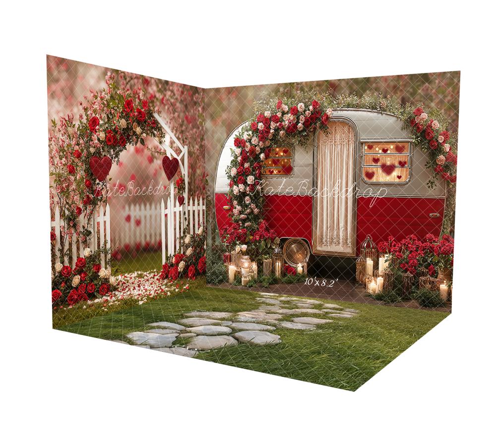Kate Valentine's Day Red Camper Flower Arch Candles Room Set