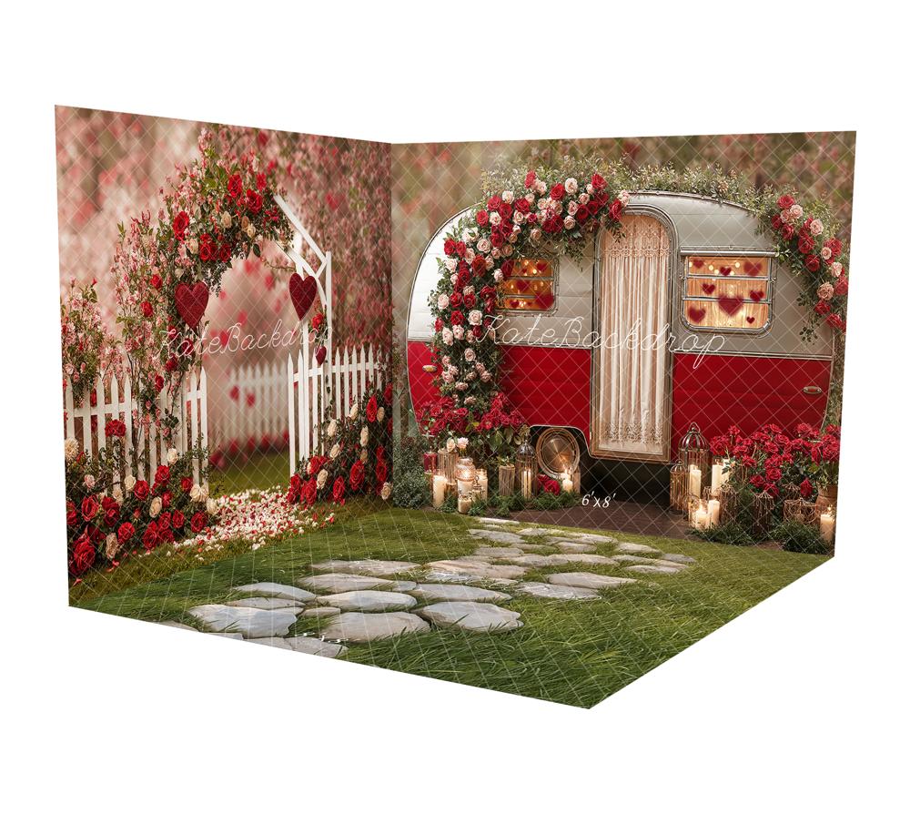 Kate Valentine's Day Red Camper Flower Arch Candles Room Set