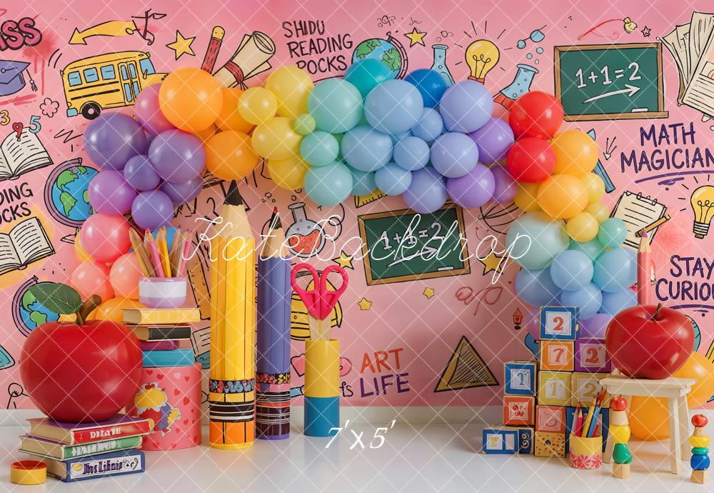 Kate Back To School Combination Printed Backdrops for Photography( 4 Backdrops in Total)
