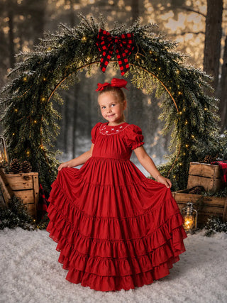 RTS Kate Christmas Greenery Wreath Forest Crates Lanterns Printed Backdrop Designed by Emetselch (US ONLY)
