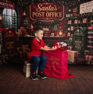 Kate Christmas Santa's Post Office North Pole Gifts Printed Backdrop Designed by Megan Leigh Photography