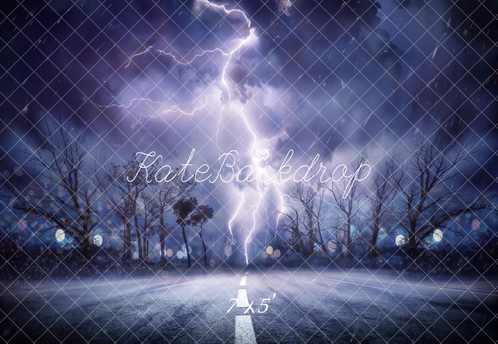 Kate Lightning Highway Rainy Night Vinyl Backdrop