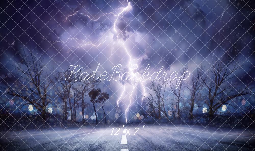 Kate Lightning Highway Rainy Night Vinyl Backdrop