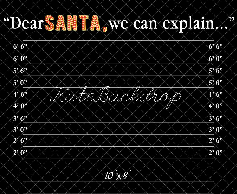 Kate Dear Santa Word Fleece Backdrop Black Abstract for Photography