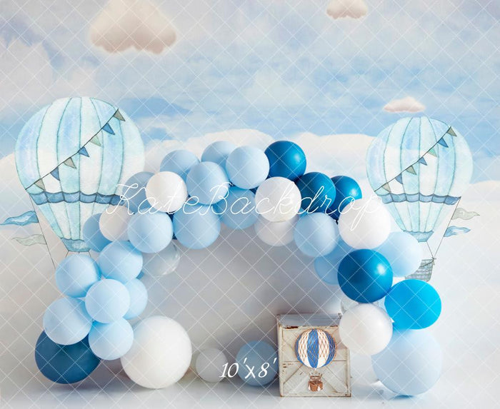 Hotballoons Theme White Cloud Blue Sky Arch Backdrop Kit main image 0