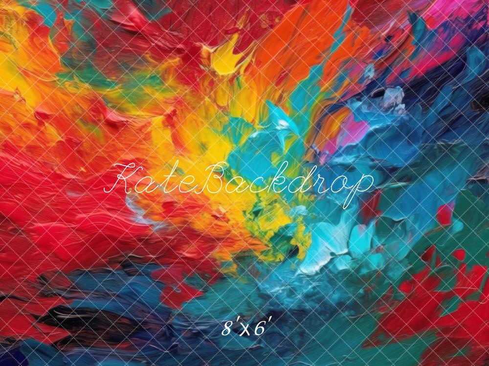 Kate Abstract Rainbow Paint Printed Backdrop Designed by Mandy Ringe Photography