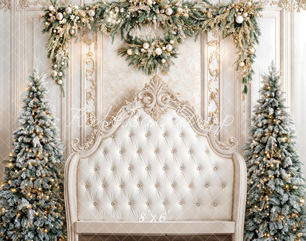 Testiera imbottita a forma di albero di Natale retro