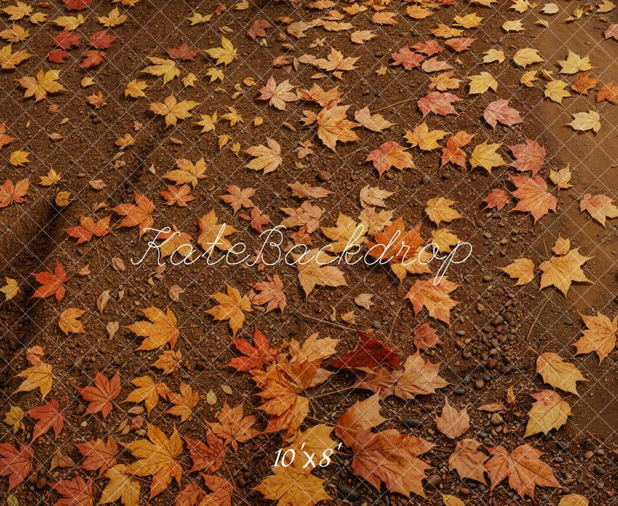Rustic Autumn Maple Leaf Ground Backdrop